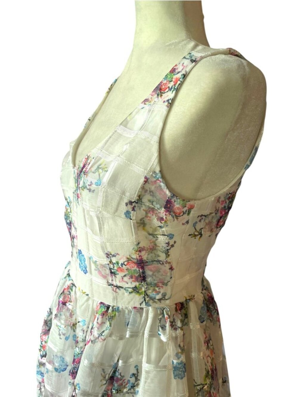 Anthropologie Maeve Peony Garden Dress SZ 6 White Floral Cottagecore Fairy - Picture 3 of 12